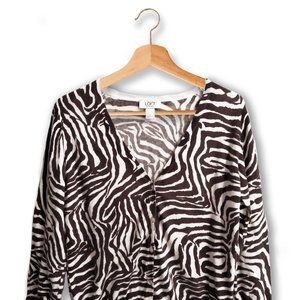 LOFT Zebra Pattern Cardigan